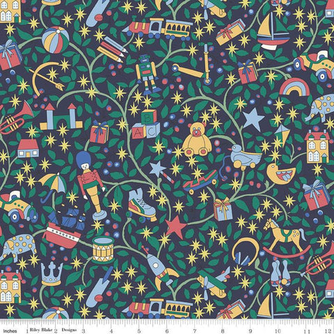 34" End of Bolt - SALE The Merry and Bright Collection Magical Forest A 04775935 Riley Blake Toys Christmas Liberty - Quilting Cotton Fabric