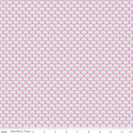 CLEARANCE The Deco Dance Collection Deco Sprig A - 04775916A - Riley Blake Designs - Scallops Sprigs Liberty - Quilting Cotton Fabric