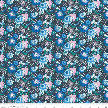 SALE The Deco Dance Collection Mini Lindy Pop A - 04775918A - Riley Blake Designs - Floral Flowers Liberty Fabrics - Quilting Cotton Fabric