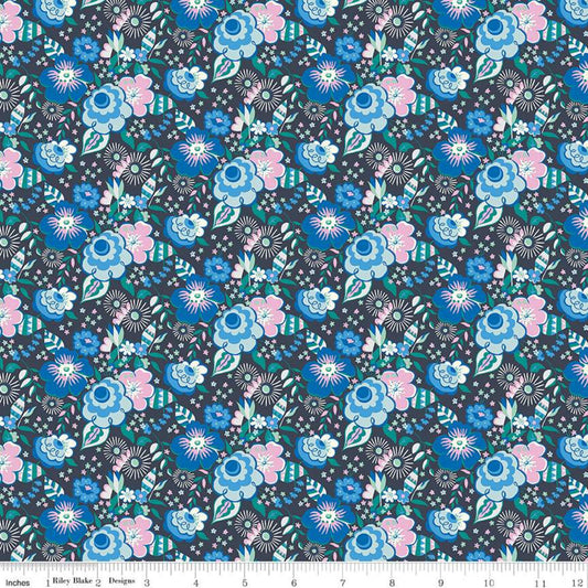 SALE The Deco Dance Collection Mini Lindy Pop A - 04775918A - Riley Blake Designs - Floral Flowers Liberty Fabrics - Quilting Cotton Fabric