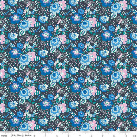 SALE The Deco Dance Collection Mini Lindy Pop A - 04775918A - Riley Blake Designs - Floral Flowers Liberty Fabrics - Quilting Cotton Fabric