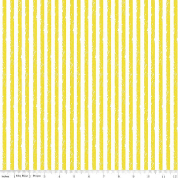 SALE Crayola Stripe C685 Little Lemon - Riley Blake Designs - Crayon-Drawn Stripes Striped - Quilting Cotton Fabric - Licensed Product
