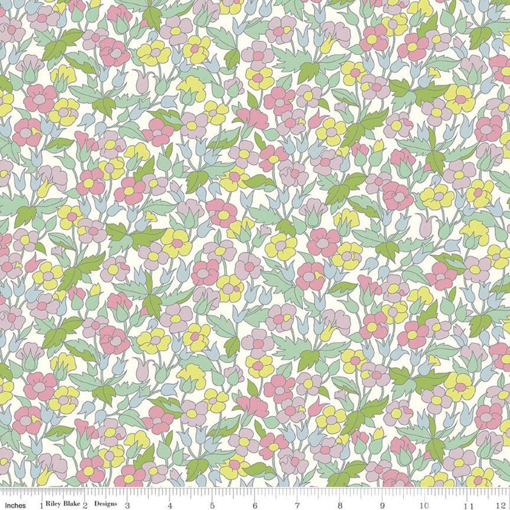 SALE The Carnaby Collection Daydream Picadilly Poppy C 04775941 - Riley Blake - Floral Flowers - Liberty Fabrics - Quilting Cotton Fabric
