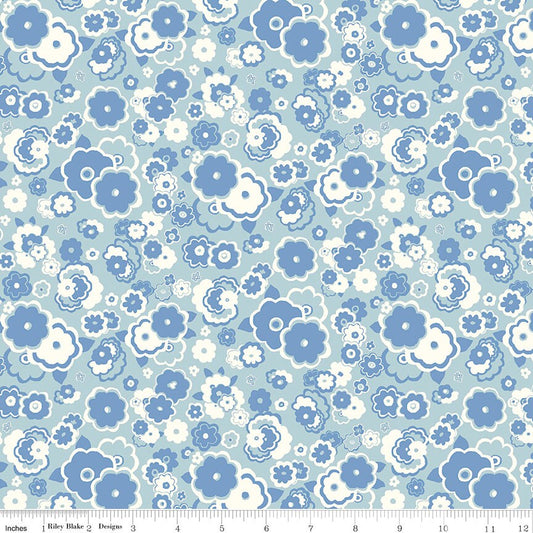 CLEARANCE The Carnaby Collection Daydream Cosmos Cloud A 04775945 - Riley Blake - Floral Flowers - Liberty Fabrics - Quilting Cotton Fabric