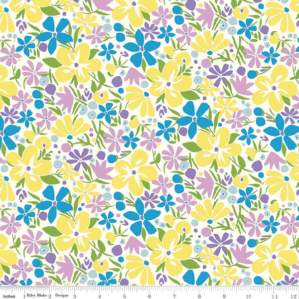 SALE The Carnaby Collection Daydream Bohemian Bloom B 04775952 - Riley Blake - Floral Flowers - Liberty Fabrics - Quilting Cotton Fabric