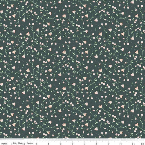 SALE Hidden Cottage Sundrops C10764 Forest - Riley Blake Designs - Flowers Floral Green - Quilting Cotton