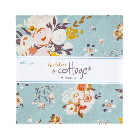 SALE Hidden Cottage Layer Cake 10" Stacker Bundle - Riley Blake Designs - 42 piece Precut Pre cut - Floral Flowers - Quilting Cotton Fabric