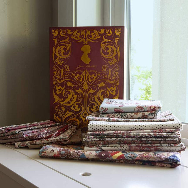 SALE Jane Austen Coverlet Boxed Quilt Kit KT-17450 - Riley Blake Designs - Includes Fabric Pattern Acrylic Template Keepsake Box