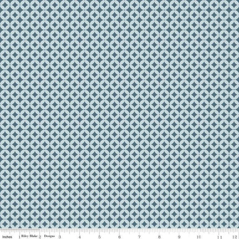 CLEARANCE Winterland Cut Crystal C10714 Colonial - Riley Blake - Geometric Blue - Quilting Cotton Fabric
