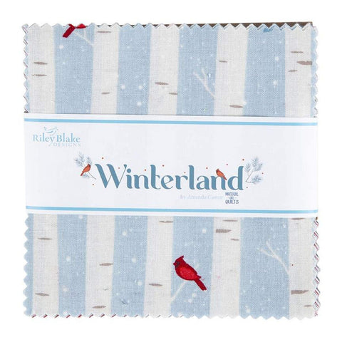 Winterland Charm Pack 5" Stacker Bundle - Riley Blake Designs - 42 piece Precut Pre cut - Winter - Quilting Cotton Fabric