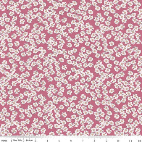 SALE Spotted Daisy Fields SC10842 Super Pink SPARKLE - Riley Blake Designs - Floral Daisy Flowers Rose Gold SPARKLE - Quilting Cotton Fabric