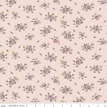 SALE Exquisite Blooms SC10703 Blush SPARKLE - Riley Blake Designs - Floral Flowers Roses Pink Gold SPARKLE - Quilting Cotton Fabric