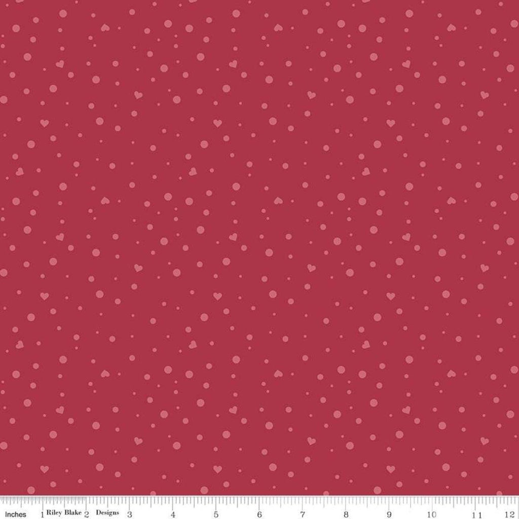 SALE Dream Scatter Love C10776 Red - Riley Blake Designs - Hearts Dots - Quilting Cotton