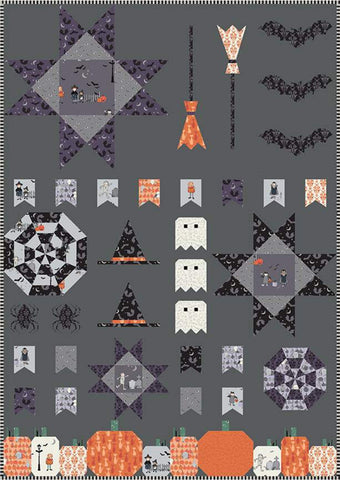 SALE Melissa Mortenson Spooky Sample Quilt PATTERN P115 - Riley Blake Designs - INSTRUCTIONS Only - Halloween Piecing