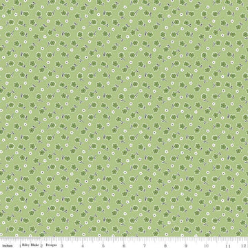 Stitch Bloom C10925 Green - Riley Blake Designs - Floral Flowers - Lori Holt - Quilting Cotton Fabric