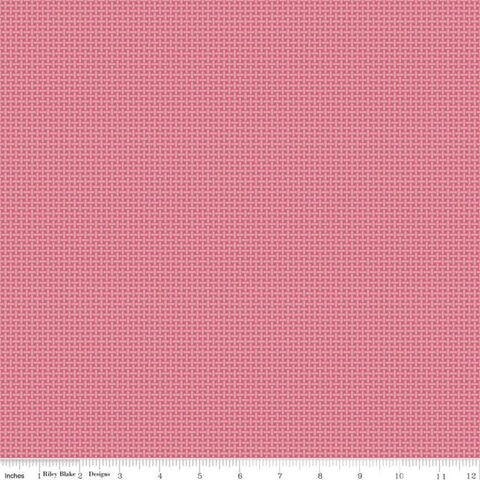 SALE Summer Picnic Basket C10757 Tea Rose - Riley Blake Designs - Geometric Weave Pink - Quilting Cotton