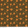 DEAL Adel in Autumn Pumpkins C10821 Chocolate - Riley Blake Designs - Fall Pumpkin Leaves Brown - Quilting Cotton Fabric