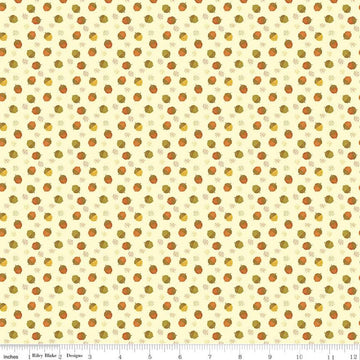 DEAL Adel in Autumn Acorns C10824 Cream - Riley Blake Designs - Fall Acorn Dots - Quilting Cotton Fabric