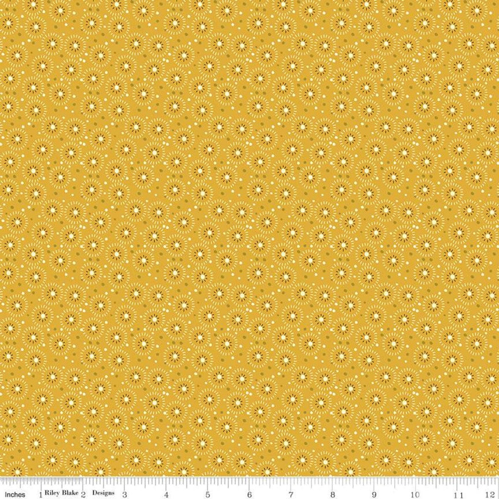 15" End of Bolt - Adel in Autumn Seeds C10825 Gold - Riley Blake Designs - Fall Dots Circles - Quilting Cotton Fabric