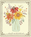 SALE Adel in Autumn Panel P10829 - Riley Blake Designs - Fall Flowers Floral on Cream DIGITALLY PRINTED - Quilting Cotton Fabric