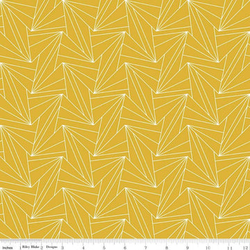 CLEARANCE 19" End of Bolt - KNIT Rays KD11258 Gold - Riley Blake - Geometric - Digitally Printed Jersey KNIT Cotton Stretch Fabric