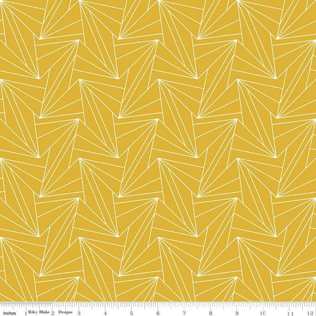 SALE KNIT Rays KD11258 Gold - Riley Blake Designs - Melissa Mora - Geometric - Digitally Printed Jersey KNIT Cotton Stretch Fabric