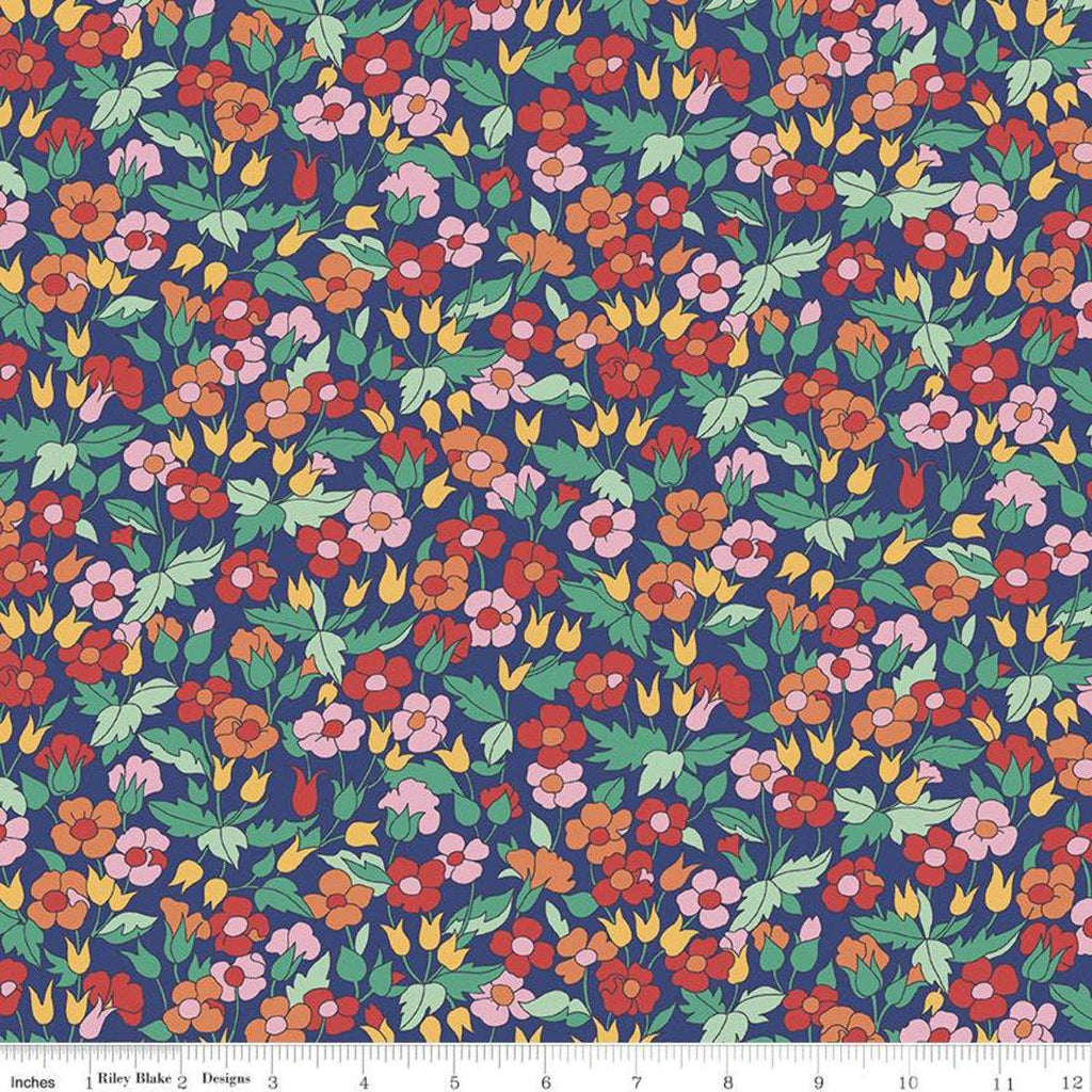 SALE The Carnaby Collection Bohemian Brights Picadilly Poppy F 04775941 - Riley Blake - Floral - Liberty Fabrics - Quilting Cotton Fabric