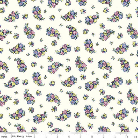 CLEARANCE The Carna- Collection Daydream Portobello Paisley C 04775942 - Riley Blake - Cream - Liberty - Quilting Cotton Fabric