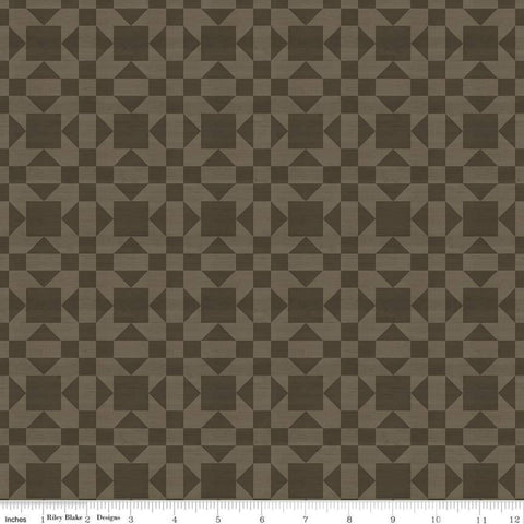 Barn Quilt Sister's Choice C11052 Brown - Riley Blake Designs - Tone-on-Tone Printed Quilt Blocks Geometric - Quilting Cotton Fabric