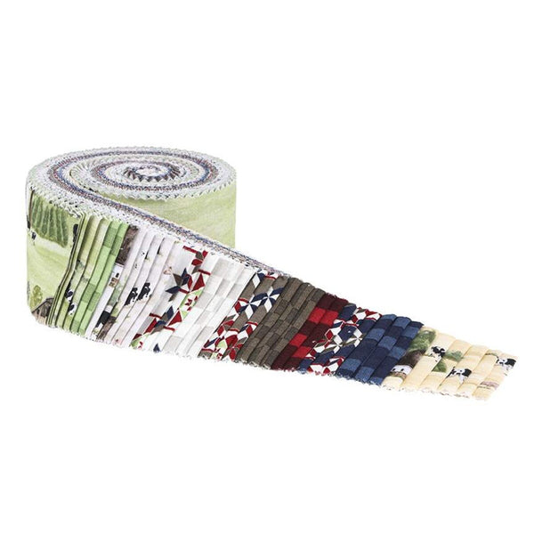 SALE Barn Quilts 2.5 Inch Rolie Polie Jelly Roll 40 pieces  - Riley Blake Designs - Precut Pre cut Bundle - Quilting Cotton Fabric