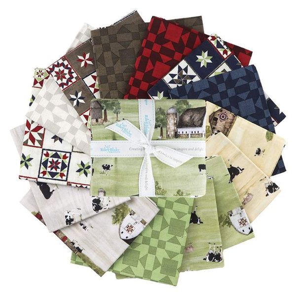 SALE Barn Quilts Fat Quarter Bundle 14 pieces - Riley Blake Designs - Pre cut Precut - Quilting Cotton Fabric