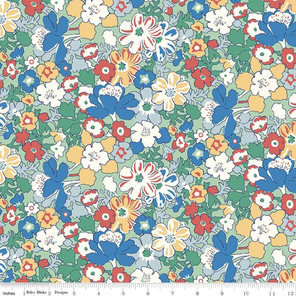 25" End of Bolt - SALE The Carnaby Collection Bohemiam Brights Westbourne Posy D 04775947 - Riley Blake - Liberty - Quilting Cotton Fabric