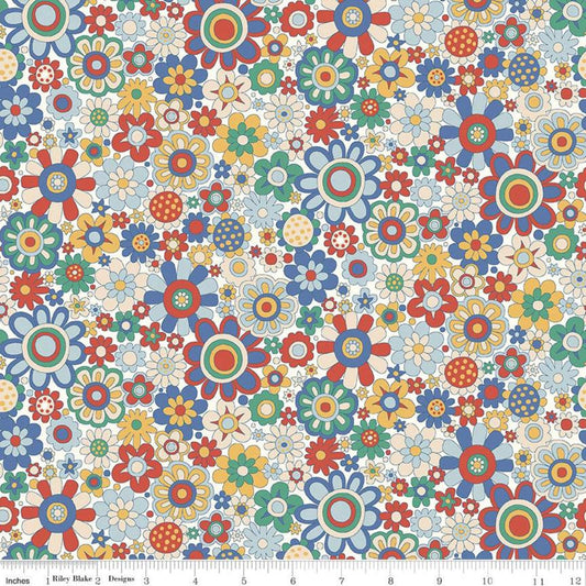 DEAL The Carnaby Collection Bohemian Brights Paradise Petals C 04775948 - Riley Blake - Floral Flowers - Liberty Fabrics - Quilting Cotton