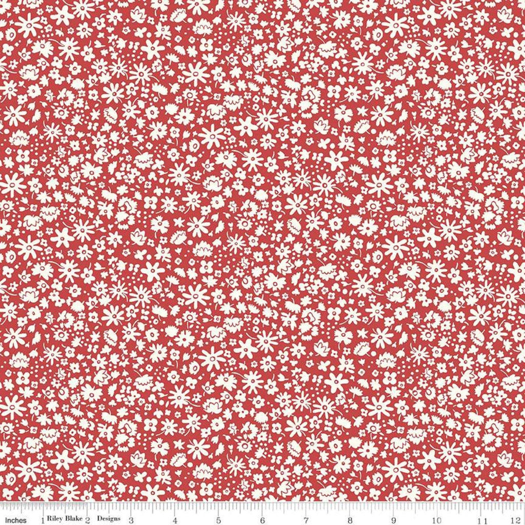 SALE The Carnaby Collection Retro Indigo Bloomsbury Silhouette B 04775950 - Riley Blake - Floral Flowers - Liberty Fabrics - Quilting Cotton