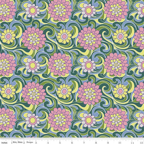 CLEARANCE The Carnaby Collection Daydream Carnation Carnival B 04775951 - Riley Blake - Floral - Liberty Fabrics - Quilting Cotton Fabric