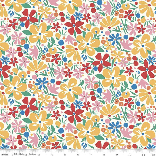 DEAL The Carnaby Collection Bohemian Brights Bohemian Bloom C 04775952 - Riley Blake - Floral - Liberty Fabrics - Quilting Cotton Fabric