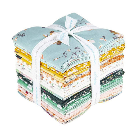 SALE Hidden Cottage Fat Quarter Bundle 24 pieces - Riley Blake Designs - Pre cut Precut - Floral - Quilting Cotton Fabric