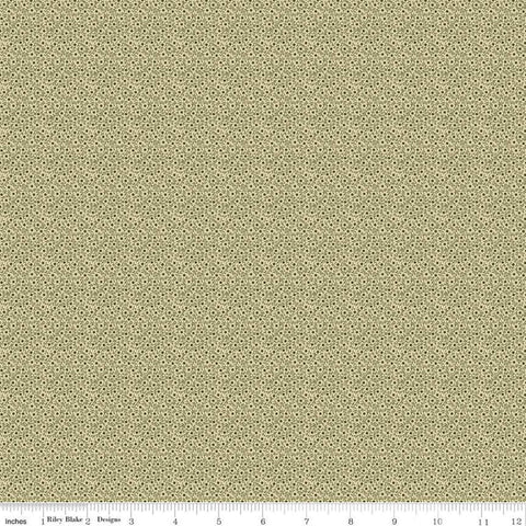 SALE Christmas at Buttermilk Acres Berries C10907 Green - Riley Blake Designs - Dots Leaves - Quilting Cotton Fabric