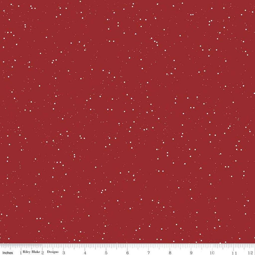 SALE Winterland Flurries C10716 Red - Riley Blake Designs - White Snow Specks on Red - Quilting Cotton Fabric