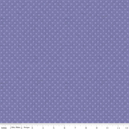 SALE Lucy June Blocks C11225 Plum - Riley Blake Designs - Checkerboard Tone-on-Tone Purple - Quilting Cotton Fabric