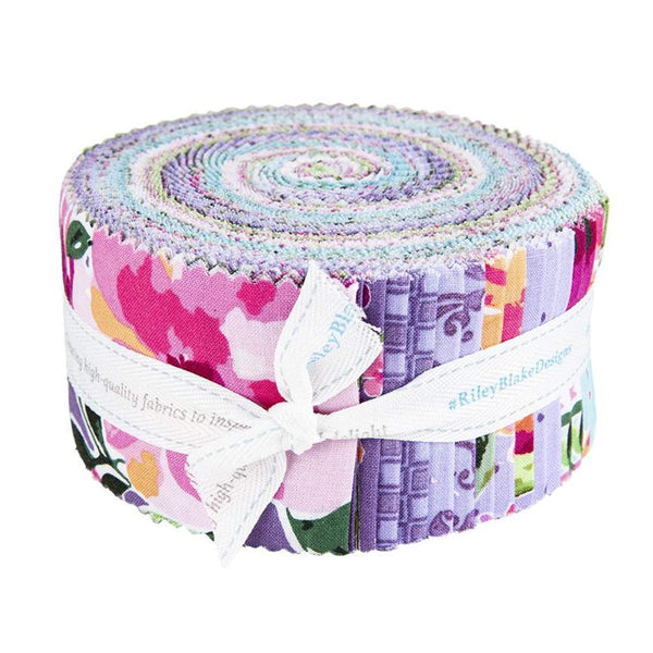 Lucy June 2.5 Inch Rolie Polie Jelly Roll 40 pieces Riley Blake Designs - Precut Pre cut Bundle - Floral - Quilting Cotton Fabric