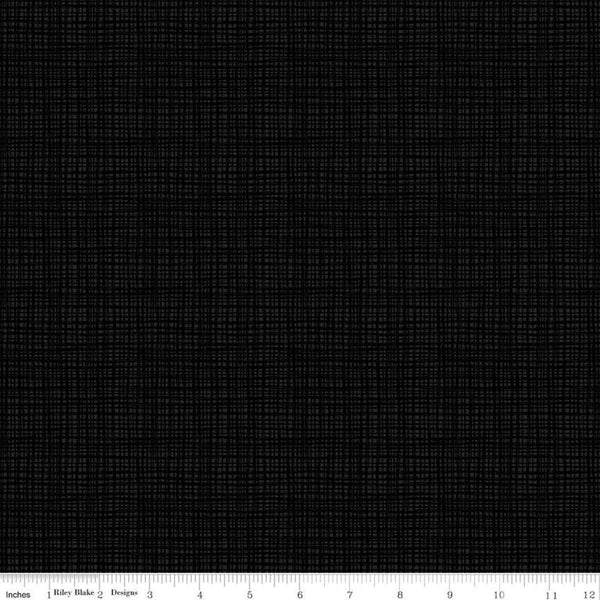 SALE Texture C610 Black by Riley Blake Designs - Sketched Tone-on-Tone Irregular Grid - Quilting Cotton Fabric