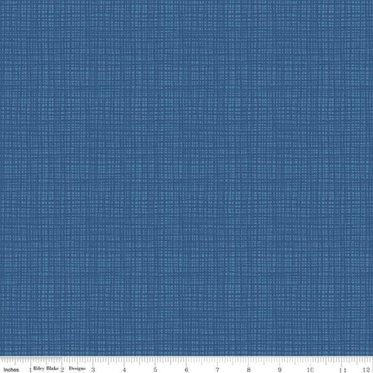 Texture C610 Denim - Riley Blake Designs - Sketched Tone-on-Tone Irregular Grid Blue - Quilting Cotton Fabric