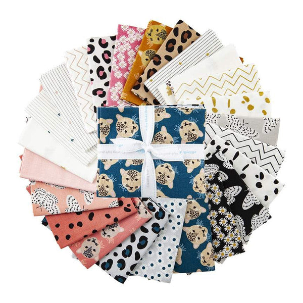 SALE Spotted Fat Quarter Bundle 24 pieces - Riley Blake Designs - Pre cut Precut - Animal Leopard SPARKLE - Quilting Cotton Fabric