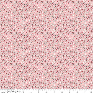 Stitch Wildflowers C10935 Frosting - Riley Blake Designs - Floral Flowers Pink - Lori Holt - Quilting Cotton Fabric