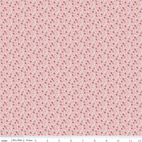 SALE Stitch Wildflowers C10935 Frosting - Riley Blake Designs - Floral Flowers Pink - Lori Holt - Quilting Cotton Fabric