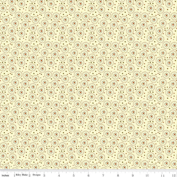 30" End of Bolt - Adel in Autumn Seeds C10825 Cream - Riley Blake Designs - Fall Dots Circles - Quilting Cotton Fabric