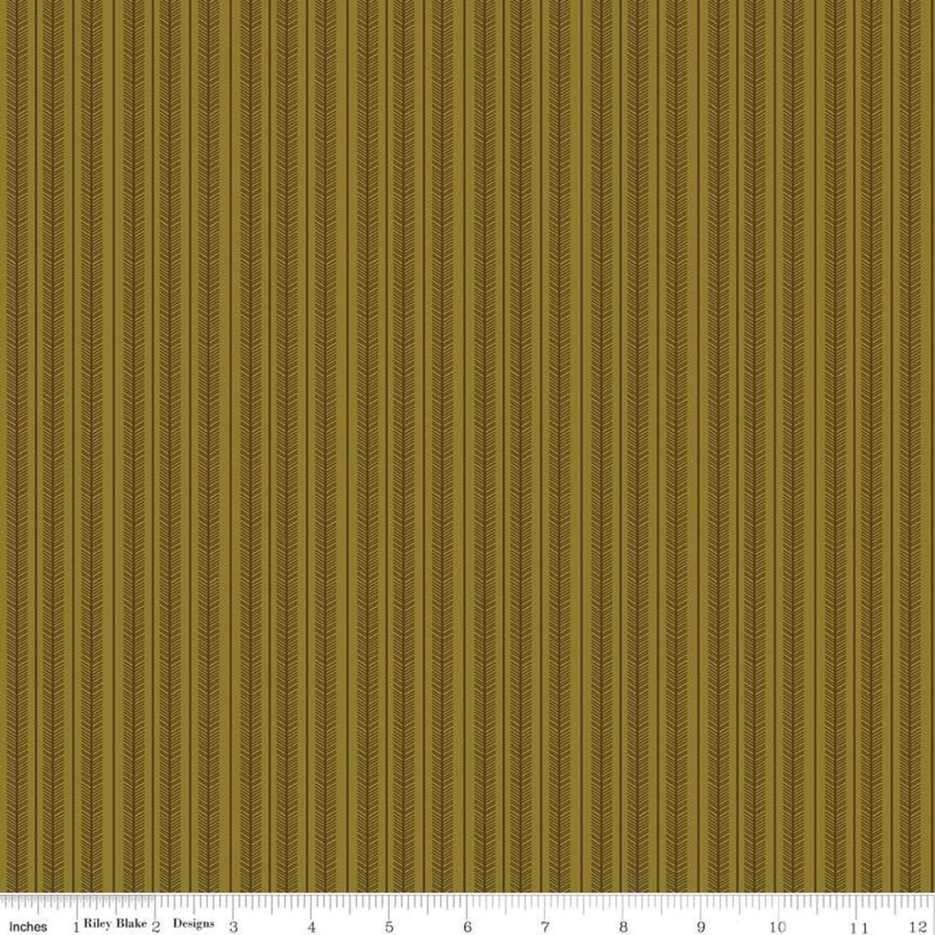 SALE Adel in Autumn Stripes C10827 Olive - Riley Blake Designs - Fall Stripe Striped Green - Quilting Cotton Fabric