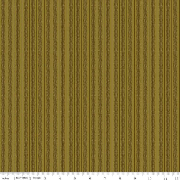 SALE Adel in Autumn Stripes C10827 Olive - Riley Blake Designs - Fall Stripe Striped Green - Quilting Cotton Fabric