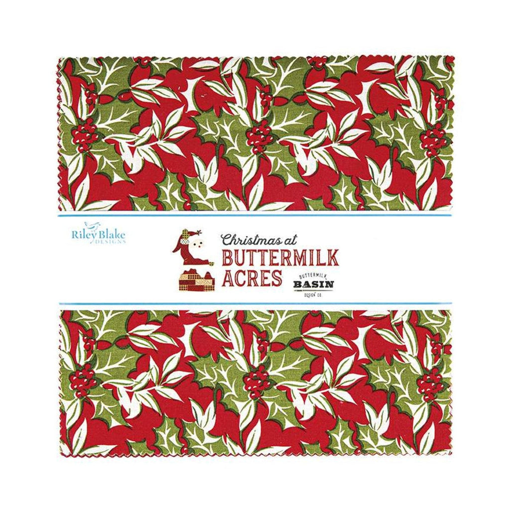 SALE Christmas at Buttermilk Acres Layer Cake 10" Stacker Bundle - Riley Blake Designs - 42 piece Precut Pre cut - Quilting Cotton Fabric